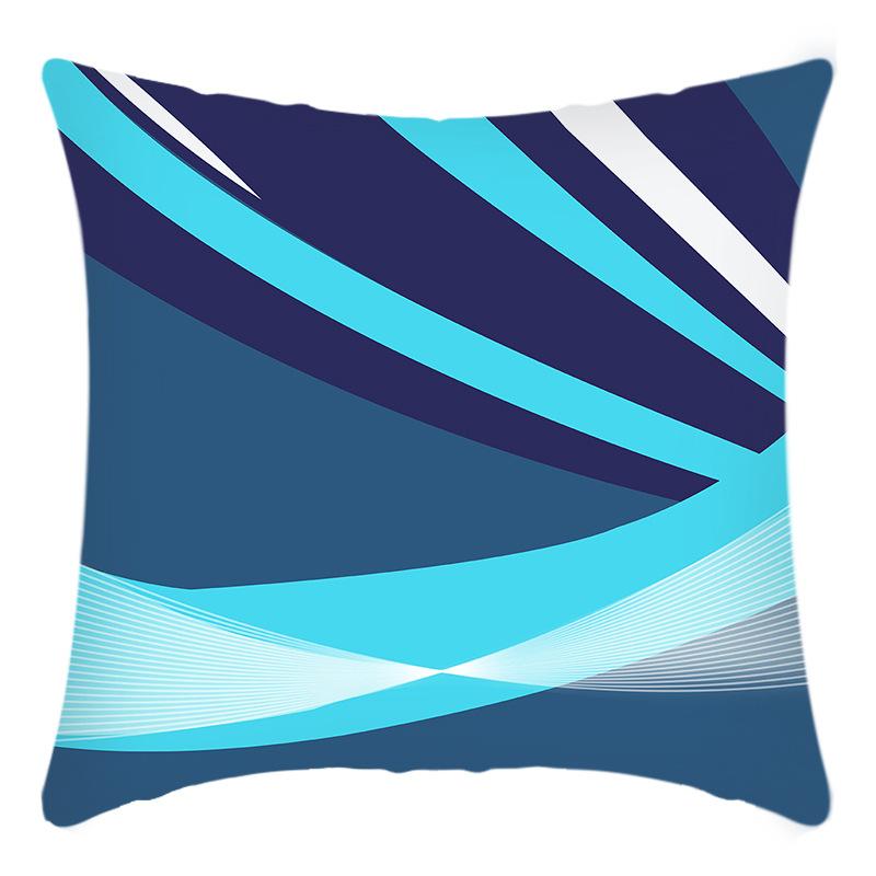 

Новый абстрактный принт синий простой короткий плюш принт линия подушка наволочка 45 * 45Cm pillowcase