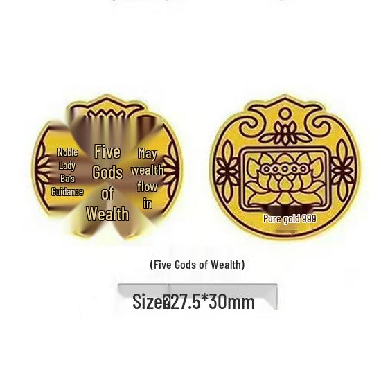 Gold Foil Lucky Cat & God of Wealth Phone Sticker – Prosperity Charm, Treasure Vault Gift