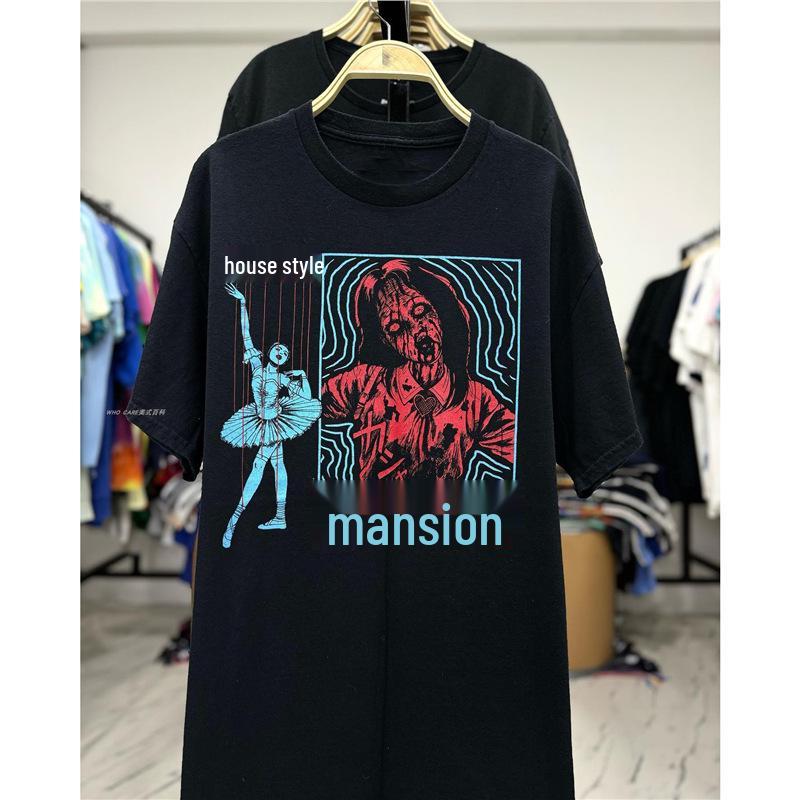 

WHO CARE Ретро Драпированная Текстура Спущенное Плечо Пуловер Универсальная Футболка с Коротким Рукавом Drop Shoulder 3 чёрный