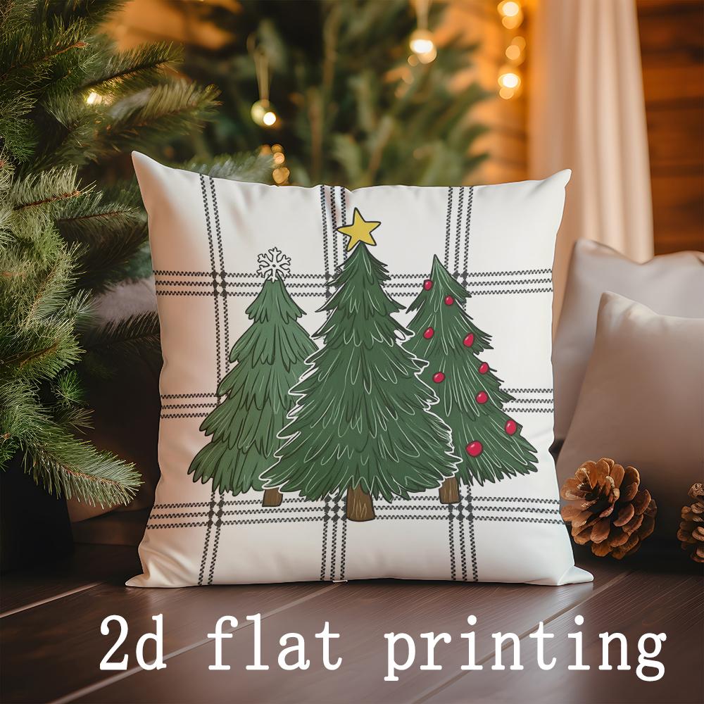 

Home Decor Christmas-themed Cushion Covers with Festive Prints Pattern Cushion Cover Suitable for Sofa Bedroom Car Pillow Cover 16x16Inch