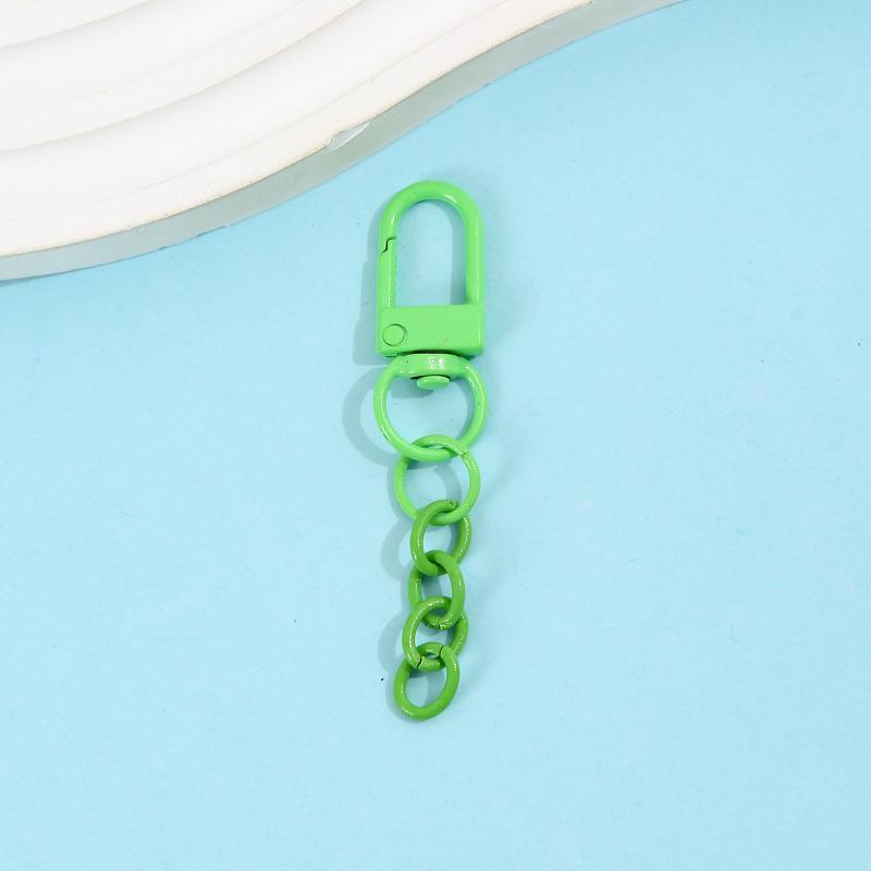 10Pcs Lobster Clasp Spring Buckle With Chains Colored Keychains For Diy Jewelry Making Key Ring Hooks Bags Buckle