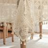 Checkered Pattern Hollowed Out Tablecloth Rectangular Lace Tablecloth  Dining Table