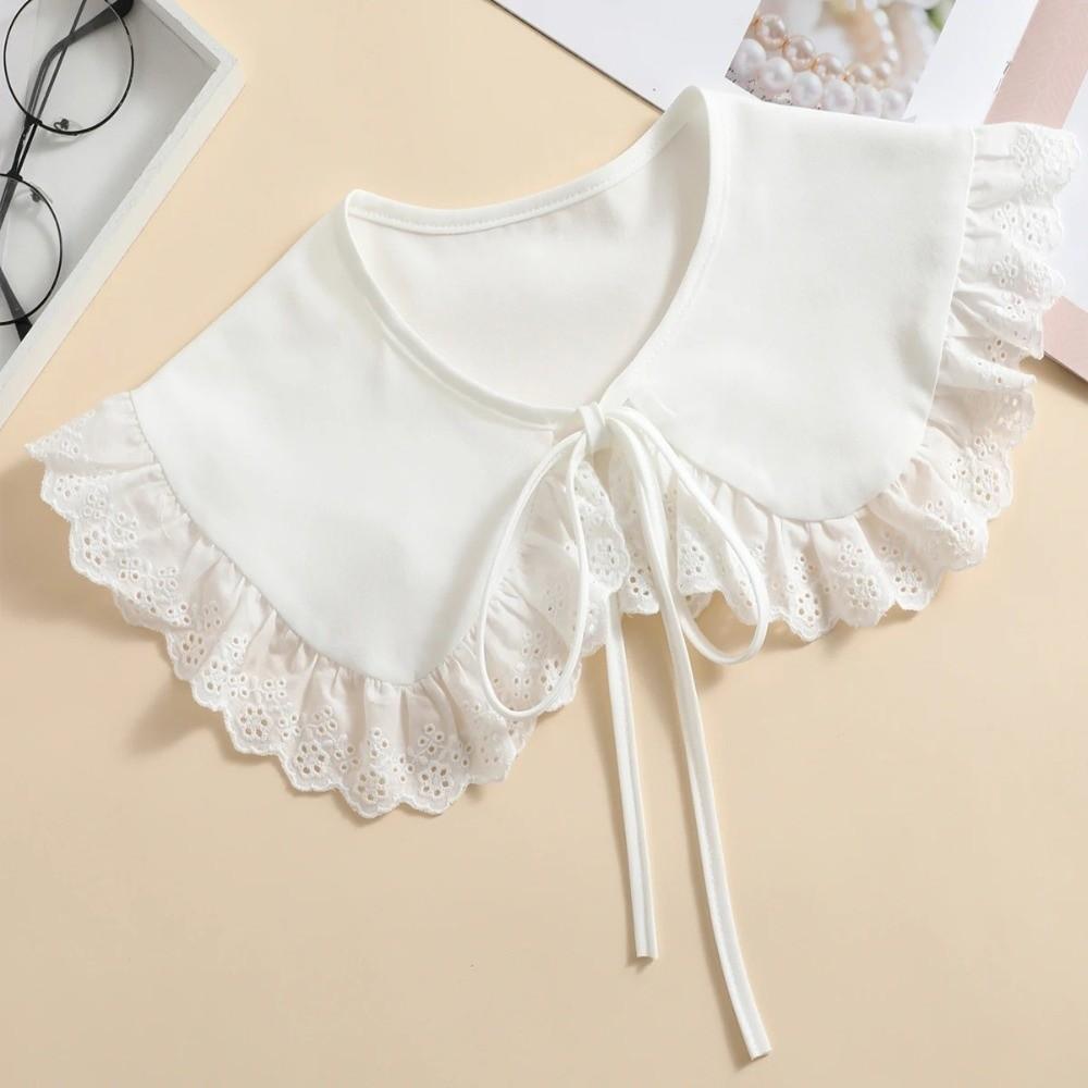 Adjustable Lace False Collar Sweet Ruffled Shawl Simple Detachable Collar  Gift