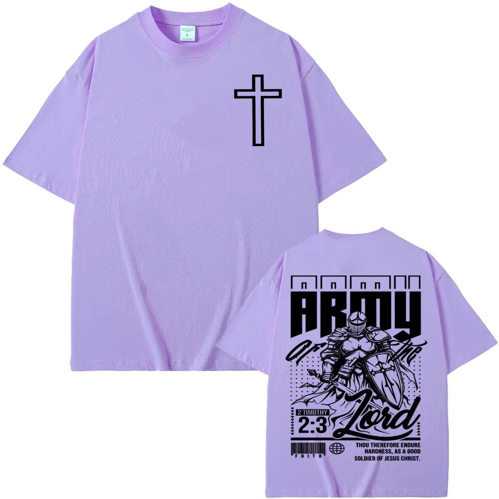Army of The Lord Bible Verse T Shirt Armor of God Aesthetic Christian T Shirts Men Women Fashion Loose Cozy High Quality T-shirt