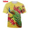 Colorful Peacock 3D Printed Tee Shirts Men's Casual Short Sleeve T-shirt Casual Men Top