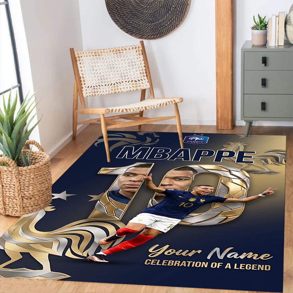 Mbappe Personalized Name Floor Rug Office Rug Suitable For Dormitory Hallway Living Rooms Playrooms Antislip Rug Anime Office Decor