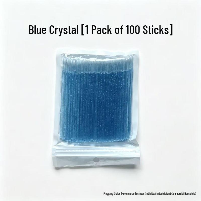 Eyelash Extension Cleaning Flocked Cotton Swabs - Crystal Stick, Small Head Makeup Remover