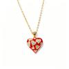 Stainless Steel Chian Red Green Zircon Flowers Pendant Necklace For Women New Luxury Girls Lucky Chain Birthday Jewelry Gifts