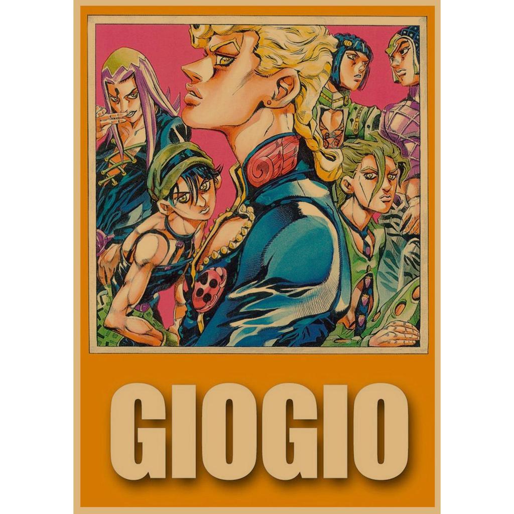 JoJo's Bizarre Adventure Retro Kraftpapier Poster - Japanische Anime Dekoration für Bar, Restaurant oder Café.