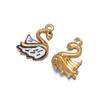 5Pcs Stainless Steel Cute Enamel Swan Charms for DIY Girls Necklace Pendants Earrings Findings Children Gifts Jewelry Making