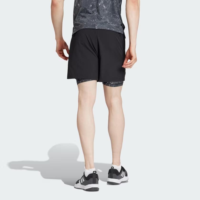 adidas Power Workout 2-in-1 Shorts Asia Sizing 'Black' Men's IK9683