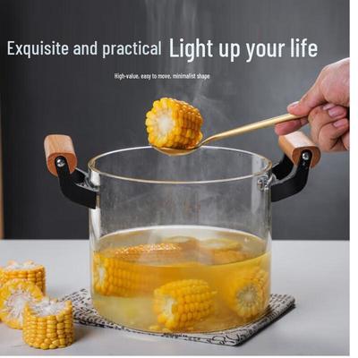 ZISIZ Transparent Glass Stew Pot - 4.5L