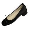 2025 spring and autumn new single shoes gentle wind fairy shoes light mouth bow soft flat bottom one pedal ladyshoes
