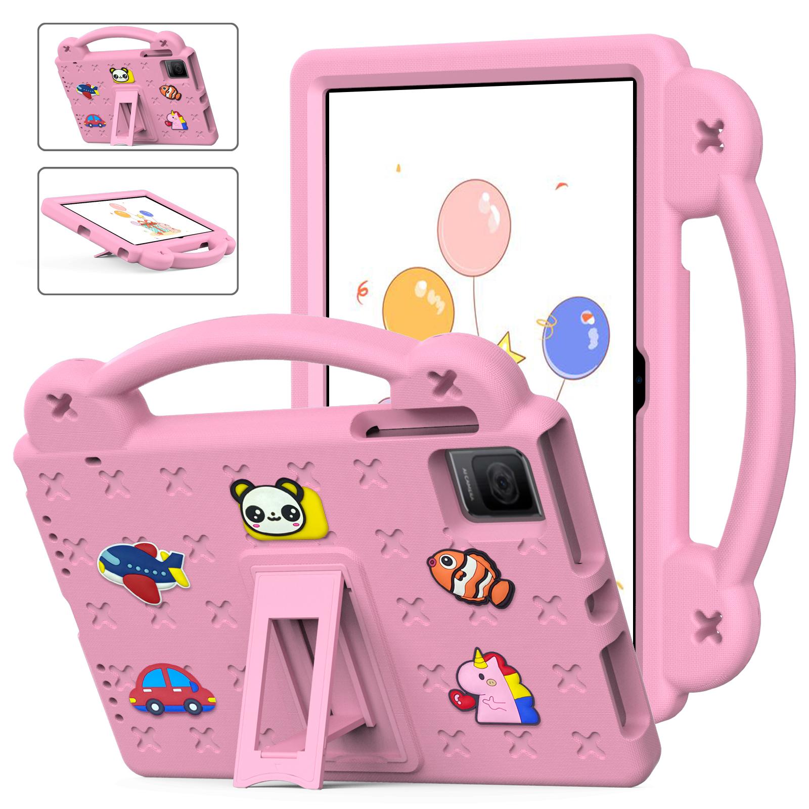 

For TCL Tab 10 Gen 2/T-Mobile REVVL Tab Case EVA Cute Patterns Tablet Cover with Kickstand and Handle Pink