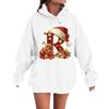 Women's Casual Comfortable Long-Sleeved Christmas Letter-Printed Warm Hooded Crew-Neck Sweatshirt