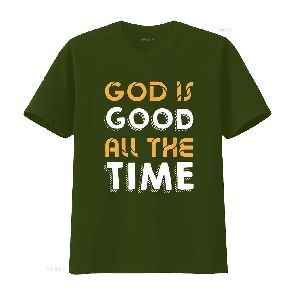 God Is Good All The Time Inspirational Christian Faith Womens T Shirt Black Vintage Washed Stretched Designer Clothes