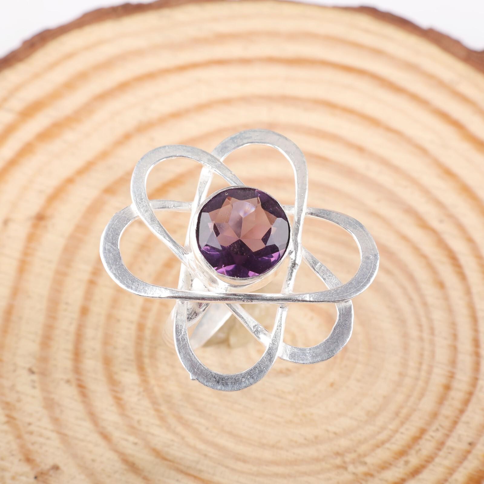 

Amethyst Gemstone 925 Sterling Silver Jewelry Handmade Ring For Birthday Gift RR-21-7 13