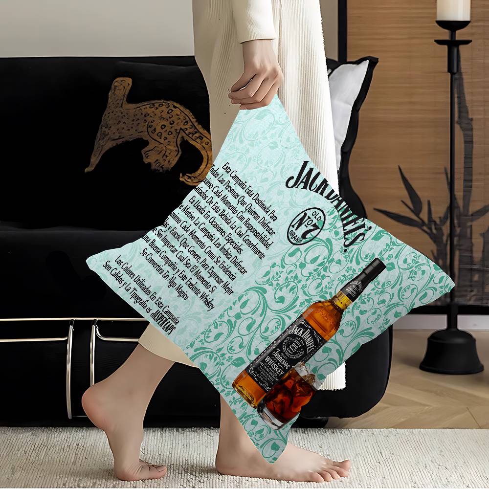J-Jack D-Daniels LOGO Office Cushion Pillowcase Car Cushion Cover45X45CM Lumbar Pillowcase Sofa Pillowcover