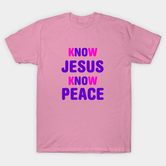 New Fashion Men T Shirt Know Jesus Know Peace Print Short Sleeve Tops Tees Casual