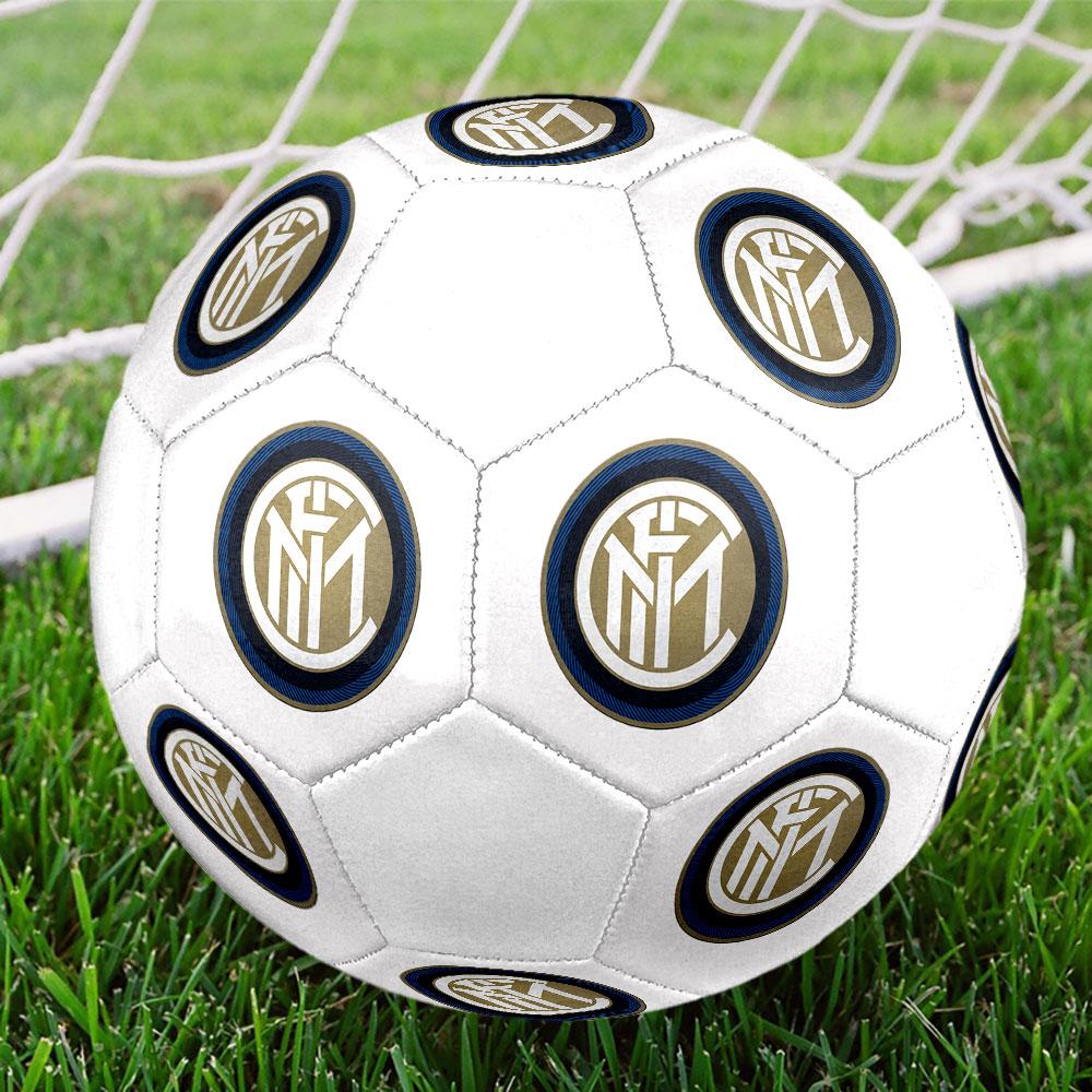 FC Internazionale Milano Size 5 Soccer Ball, Machine-Stitched PVC, Durable & High Bounce, All Ages Fit, fan merchandise, matches & outdoor use.