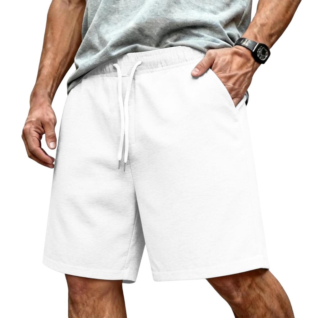 Pantaloncini da uomo basic con coulisse, vestibilità ampia, casual, sportivi, estivi, con elastico regolabile in vita e tasche laterali, per l'uso quotidiano