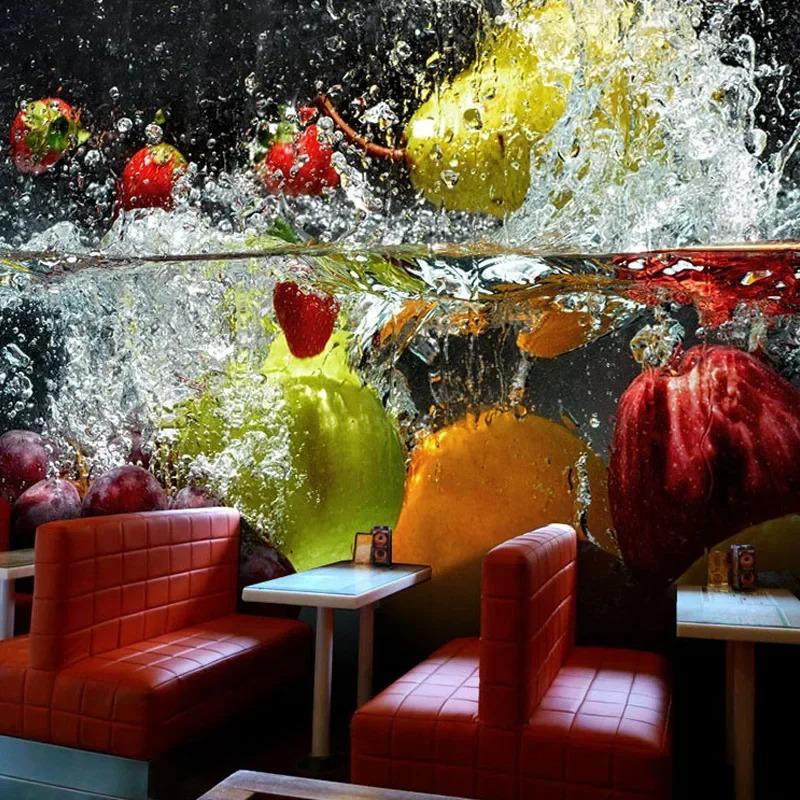 Modern Creative Fruit Wallpaper Pattern 3d Mural Dining Room Cafe Backdrop Wall Papers