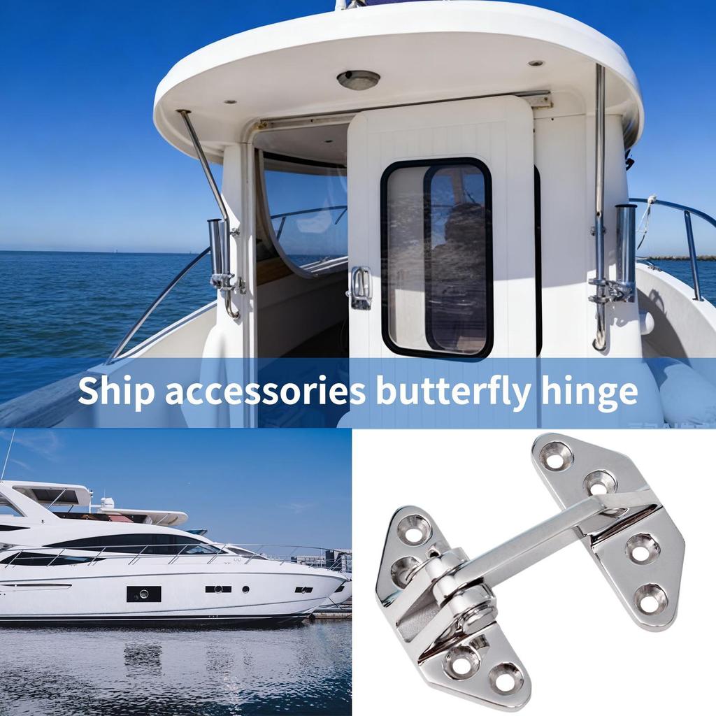 1pc Marine Stainless Steel Hatch Hinges Marine-Grade Butterfly Design Support Heavy Duty Hinges for Cabinet Gate Furniture Boat