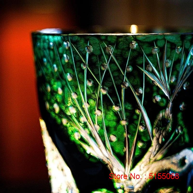 Chinese Style Zodiac Snake Edo Kiriko Crystal Cup Guardian Snake Wineglass Liquor Whisky Glass Brandy Snifter Top Souvenir Gifts