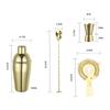 Gunmetal 550ml Cocktail Shaker Bar Set Mixer Drink Shaker Jigger & Mixing Spoon Straner Set Bartender Kit Home Bar Accessories