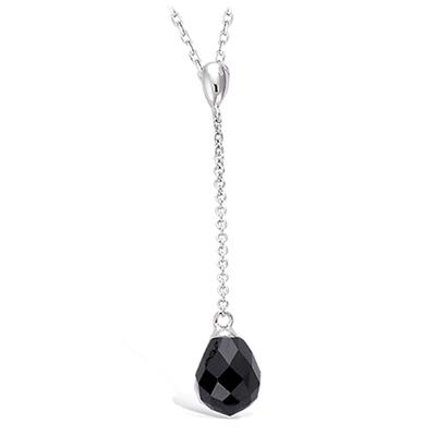 [J8649] - Silberkette 'Linda' Schwarzsilber (rhodiniert) - 45x8 mm