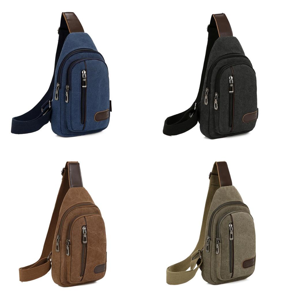 Men Small Canvas Crossbody Bag With Durable Material For Cycling And Daily Use