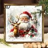 Placa de Boas-Vindas de Natal para Porta da Frente Placa Vintage, Boneco de Neve Papai Noel Gato Preto Decoração de Madeira Fofa Arte de Parede Sala de Estar Corredor, Feriado