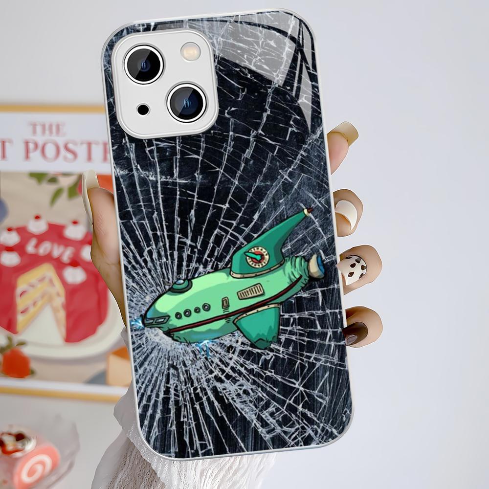 F-Futurama-Bender Art Phone Case Tempered Glass For Iphone 14 13 12 11 Pro Mini XS MAX 14Plus X XS XR Cover
