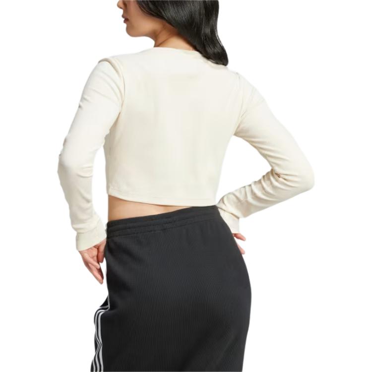 Adidas Essentials Ribbed Crop Long Sleeve Tee IY9663