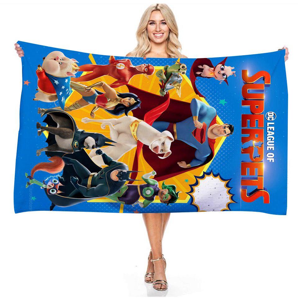 

Пляжное полотенце с принтом из фильма «Лига Суперпитомцев» для детей и взрослых, мягкое и впитывающее Logo,70*140CM/28*55IN