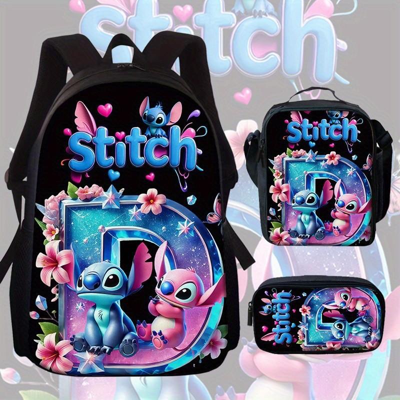 Stitch Rucksack für Kinder aus Oxford-Stoff mit Rückenschutz für den Schulgebrauch