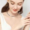 Λεπτό Κολιέ Choker Πλάτους 4MM για Γυναίκες, Ασημί Χρώμα Ανοξείδωτα Ατσάλινα Κολιέ, Δώρο για Νεαρές Κοπέλες Αδιάβροχο Κόσμημα