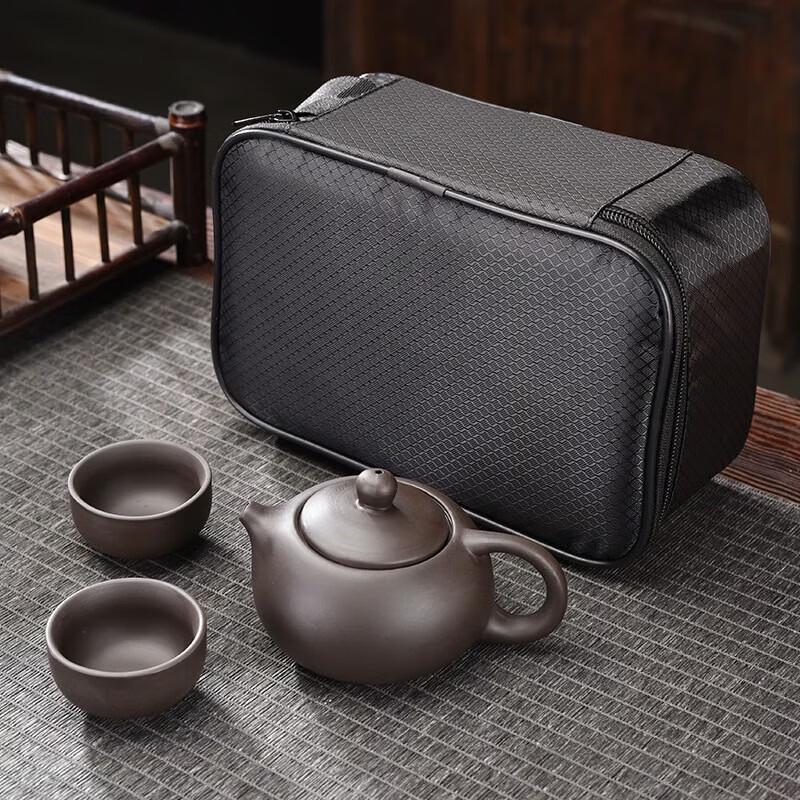 Tao Zhide Travel Purple Clay Tea Set
