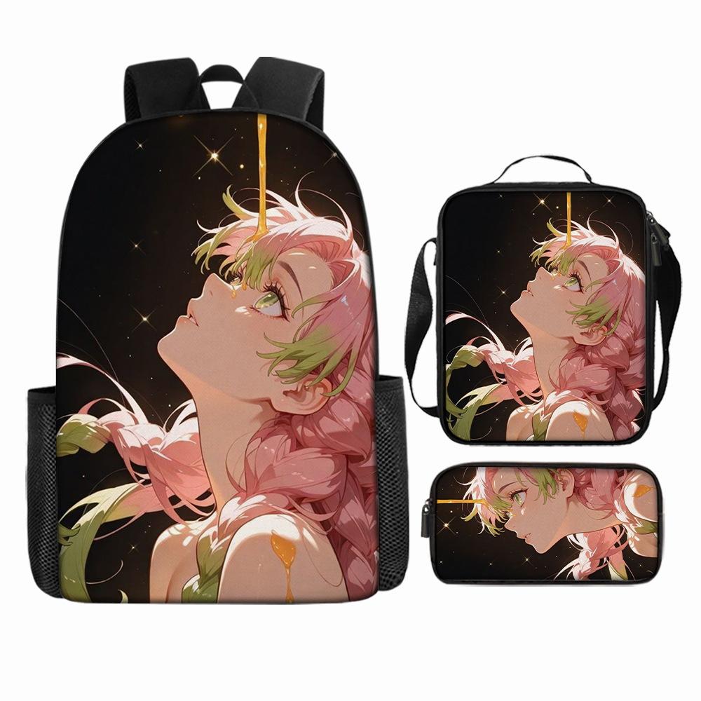 Demonslayer Primary School Student Cartoon Printed Backpack Three-Piece Children S School Bag Three piece set