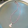 Fashionable Sweet Beads Necklace Short Choker Y2K Colorful Jewelry Pendant Necklace Rice Beads Material for Women Girls