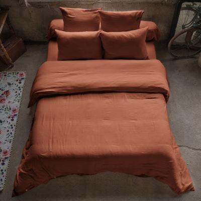 Duvet Cover 140x200 Cm In Terracotta Cotton Gauze