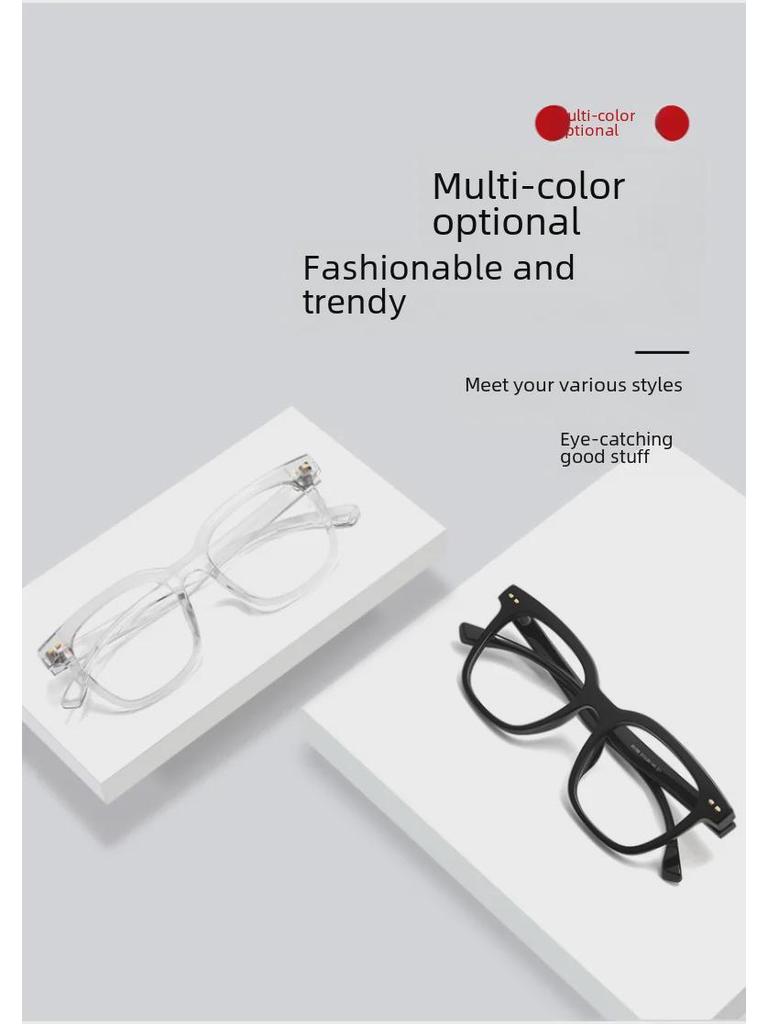 Danyang 80268D Ultra-Light Black Frame Myopia Glasses: Trendy Retro Square Design for Men. Compatible with Prescription Lenses.
