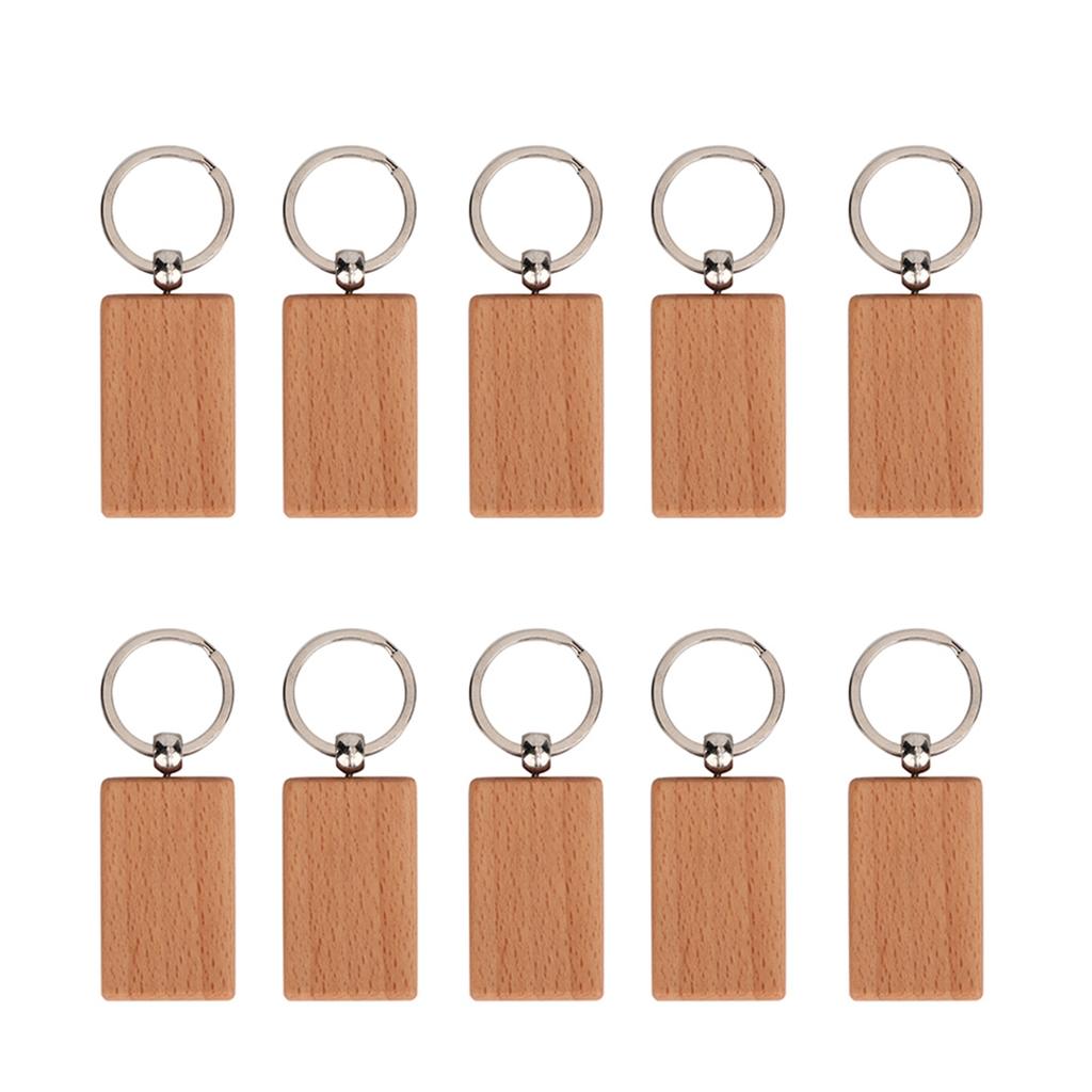 10PCS Beech Wood Key Chain Key   Keychains   Clothing Bag Decoration
