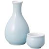 Sake Tokkuri and Ochoko X Celadon Lacquered Gorgeous Tokkuri Tokkuri and Sake Cup Set Mino Ware Ale-net Set, Set, 7.8 H14cm, 240cc, (Large), (2),