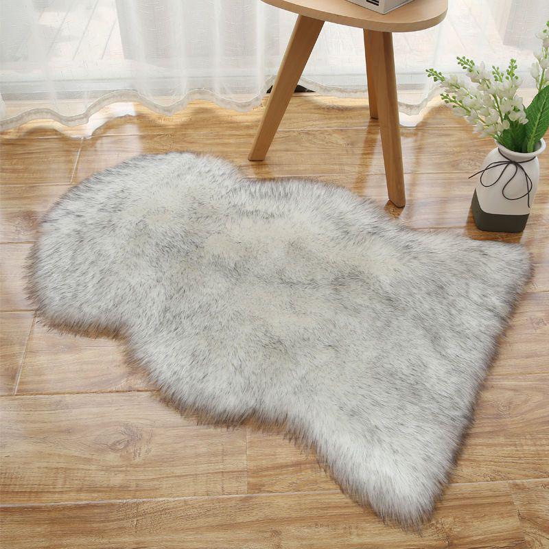 Luxury Faux Wool Plush Bedroom and Living Room Rug 50x80cm Rounded End