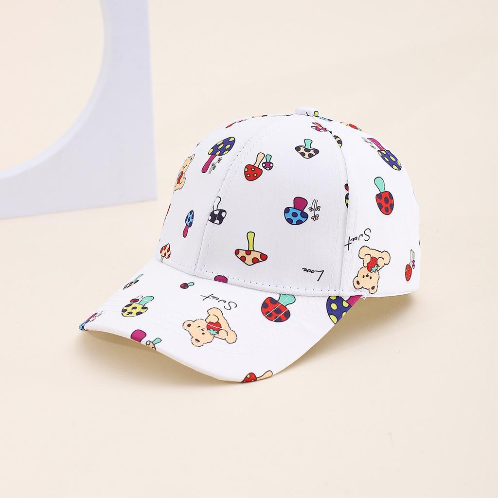 Hat Fruit Strawberry Mushroom Printed Baseball Cap Street Visor Spring and Autumn Children's Cap