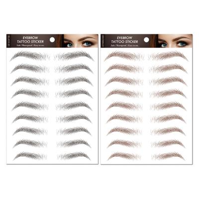 2 Sheets Waterproof Eyebrow Tattoo Stickers Hair-Like Natural Fake Eyebrows Makeup Accessories for Women Girls
