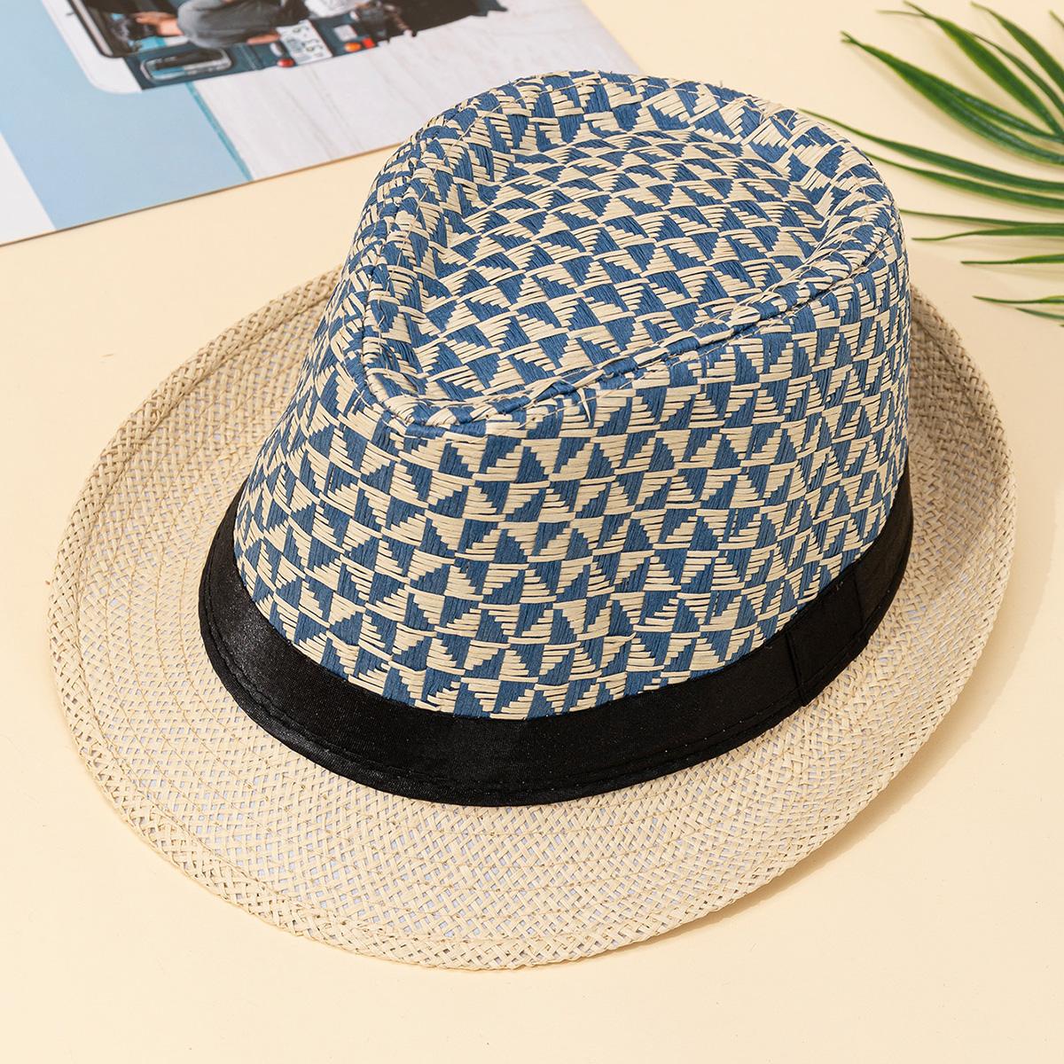 Men s Top Hat Fashion Korean Sun Hat Summer Thin Hat Men s Summer Sunshade Hat Outdoor Sunscreen Jazz Hat Straw Hat 58 бежевый