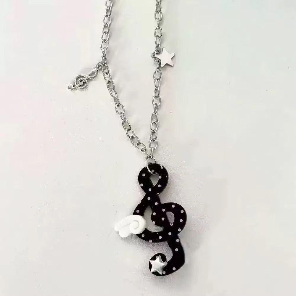 Sweater Chain Musical Note Necklace Millennium Style Angel Pendant Necklace  Daily Wear