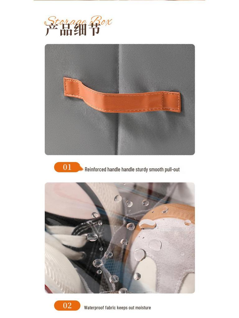 Foldable Fabric Organizer Box with Lid: Multifunctional, Divided Compartments for Underwear, Panties, Shoes, or Sundries.